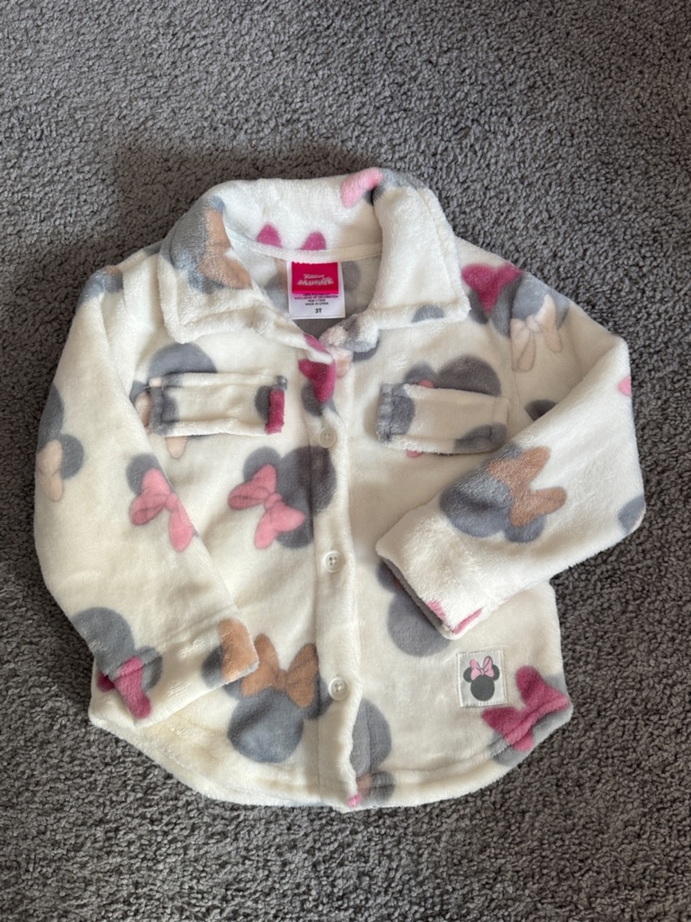 Disney Minnie Mouse Cozy Fleece Shirt Jacket - 3T (Never Worn)